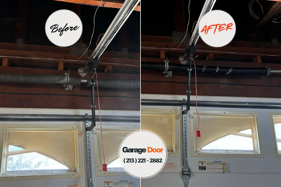 Before and after: garage door repair New Pekin, IN